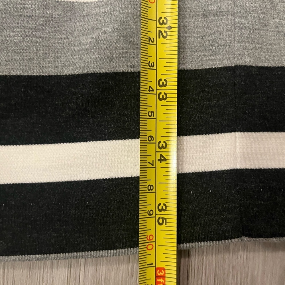 NWT Calvin Klein Black White Gray Sleeveless Striped Shift Sheath Dress - Picture 3 of 6